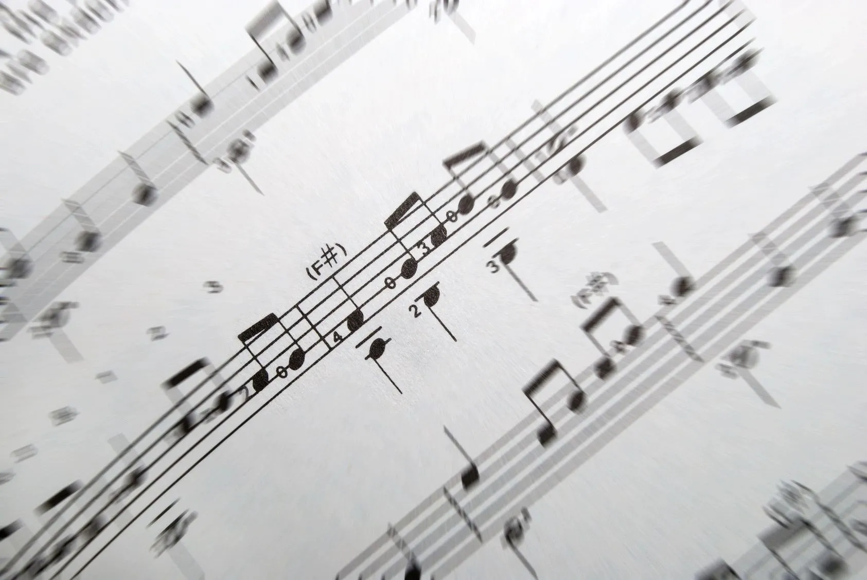 A close up of musical notes on paper